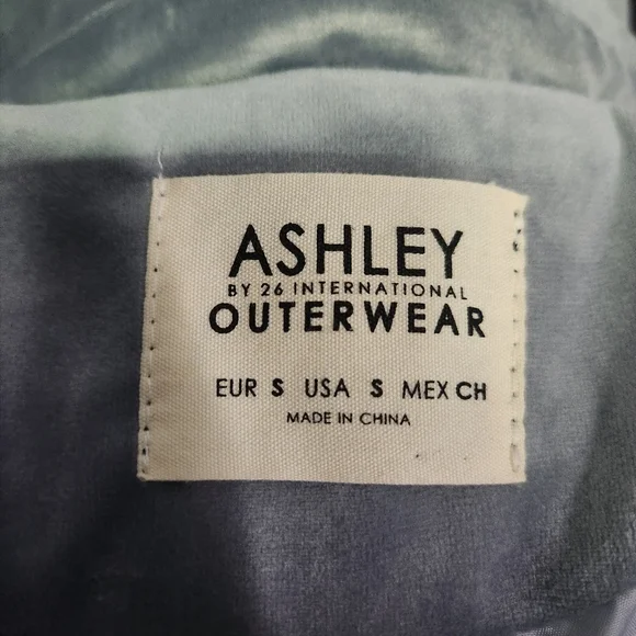 Ice Blue Velvet Moto Jacket - Picture 6 of 6